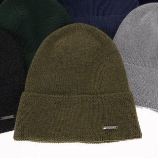 Czapka zimowa męska, zielona, 100% wełniana merino, Memfis