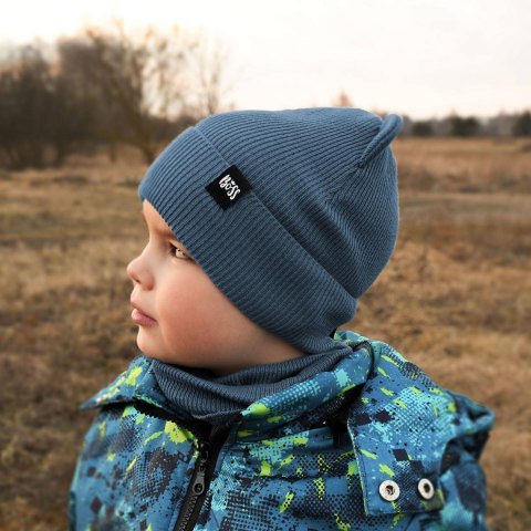 Komplet jesienny/ wiosenny dla chłopca: czapka i komin w kolorze camel Grajan Komplet jesienny/ wiosenny dla chłopca: czapka i komin w kolorze camel Grajan