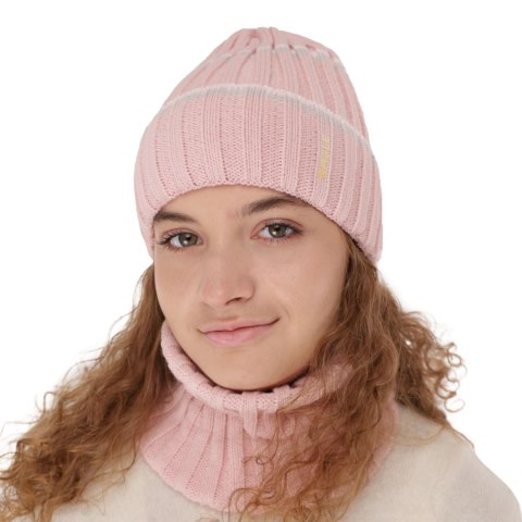 Czapka i komin dla dziewczynki zimowy komplet, szary, z nadrukiem Judit Czapka i komin dla dziewczynki zimowy komplet, szary, z nadrukiem Judit