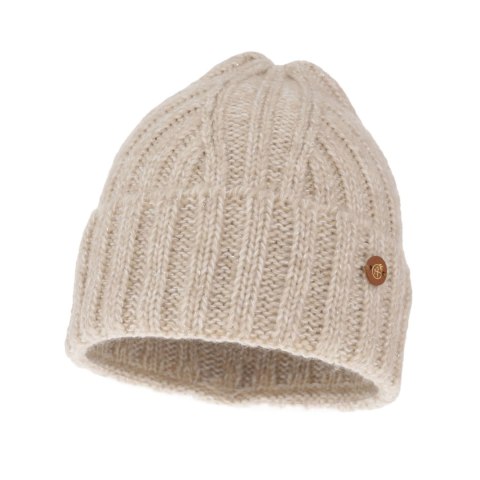 Czapka zimowa damska, beżowa, z wełną merino Pamira Czapka zimowa damska, beżowa, z wełną merino Pamira