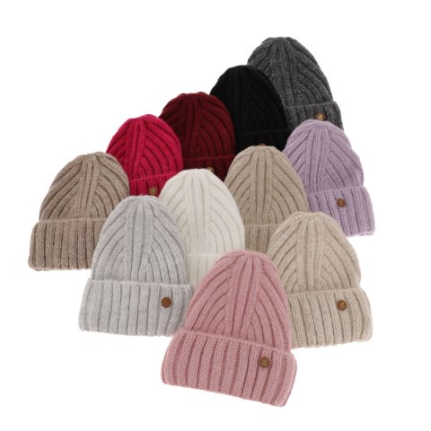 Czapka zimowa damska, bordowa, z wełną merino Pamira Czapka zimowa damska, bordowa, z wełną merino Pamira