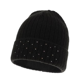 Czapka zimowa damska, czarna, elegancka Gizmena