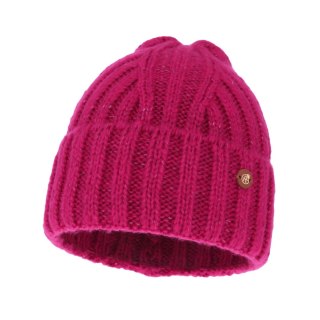 Czapka zimowa damska, różowa, z wełną merino Pamira