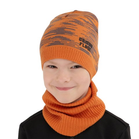 Czapka i komin dla chłopca jesienny, wiosenny komplet, granatowy Carter Czapka i komin dla chłopca jesienny, wiosenny komplet, granatowy Carter