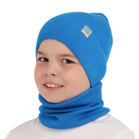 Czapka i komin dla chłopca jesienny, wiosenny komplet, granatowy Ottavio Czapka i komin dla chłopca jesienny, wiosenny komplet, granatowy Ottavio
