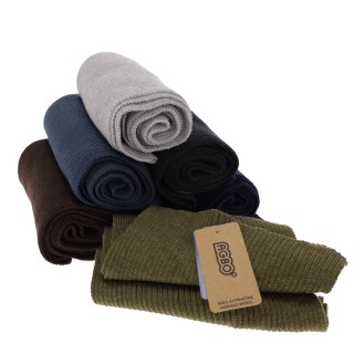 Szalik zimowy męski khaki 100% wełna extrafine merino Brayan