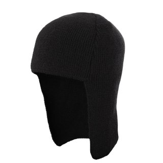Beret zimowy męski, czarny, wełniany