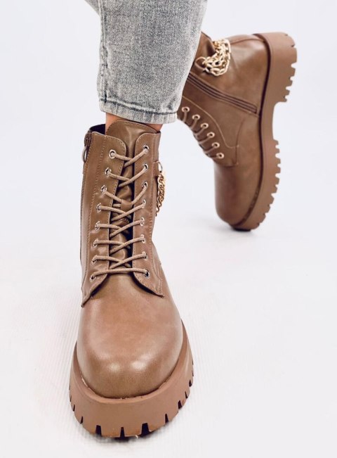 Botki glany z łańcuszkami TOKIO KHAKI Botki glany z łańcuszkami TOKIO KHAKI