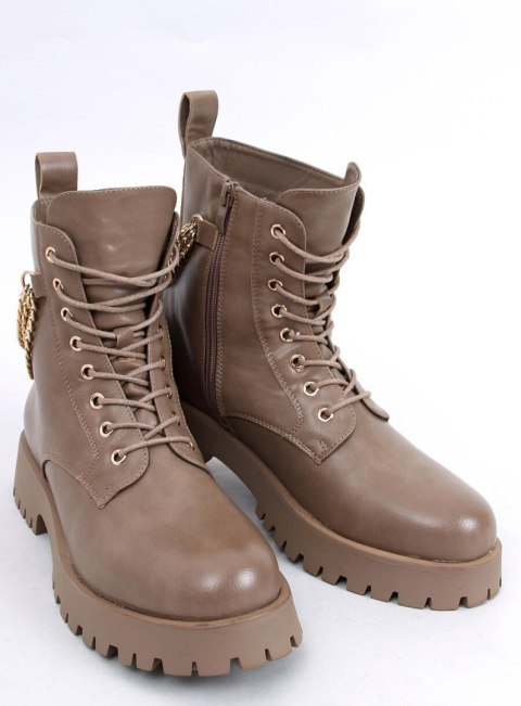Botki glany z łańcuszkami TOKIO KHAKI Botki glany z łańcuszkami TOKIO KHAKI