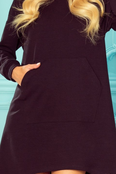 328-2 AMELIA Bluza kangurka z kapturem - CZARNA - S 328-2 AMELIA Bluza kangurka z kapturem - CZARNA - S