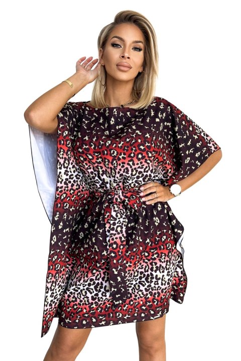 287-23 SOFIA Sukienka motyl z wiązaniem w pasie - JAGUAR - 2XL/3XL