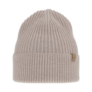 Czapka zimowa damska, beżowa, 100% wełniana merino Isla