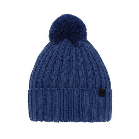 Czapka zimowa męska, niebieska, z wełną merino Korynt Czapka zimowa męska, niebieska, z wełną merino Korynt