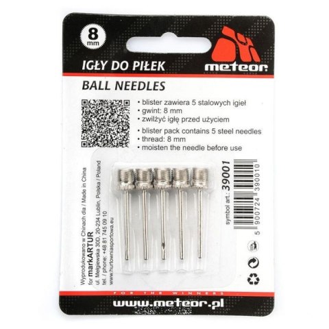 Igły do piłek Meteor 8mm 39001 N/A Igły do piłek Meteor 8mm 39001 N/A