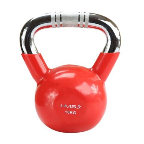 Kettlebell żeliwny uchwyt chrom radełkowany HMS KTC08 RED N/A