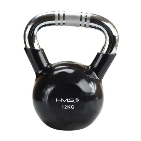 Kettlebell żeliwny uchwyt chrom radełkowany HMS KTC16 BLACK N/A