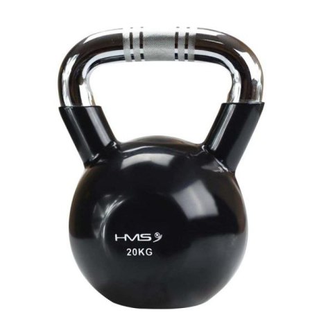 Kettlebell żeliwny uchwyt chrom radełkowany HMS KTC16 BLACK N/A