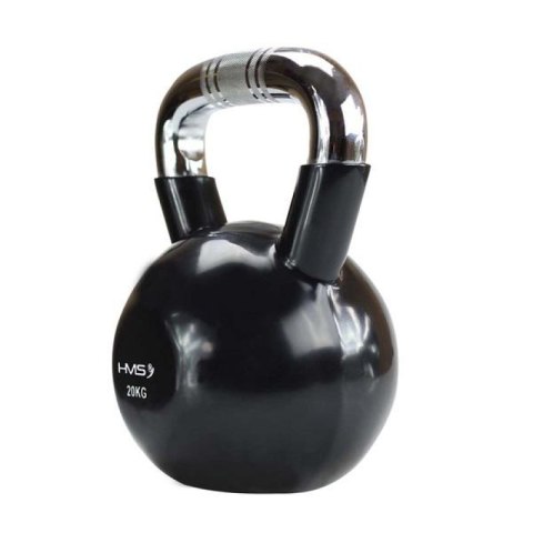 Kettlebell żeliwny uchwyt chrom radełkowany HMS KTC20 BLACK N/A