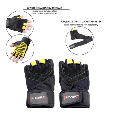 Rękawice na siłownię Black/Yellow HMS RST01 r.XXL N/A Rękawice na siłownię Black/Yellow HMS RST01 r.XXL N/A