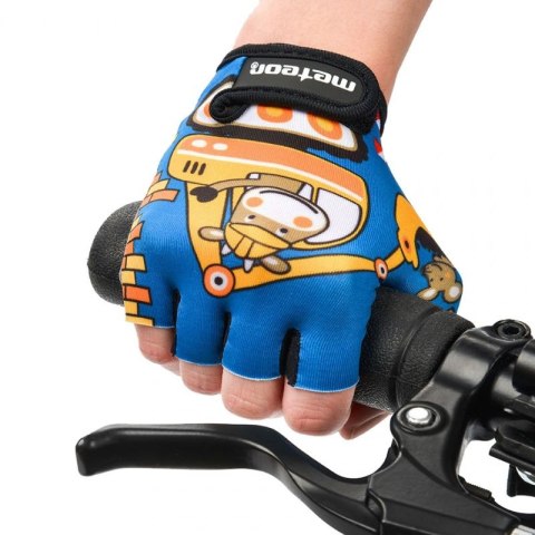 Rękawiczki rowerowe Meteor Teddy Builder Junior 26184-26185-26186 M Rękawiczki rowerowe Meteor Teddy Builder Junior 26184-26185-26186 M