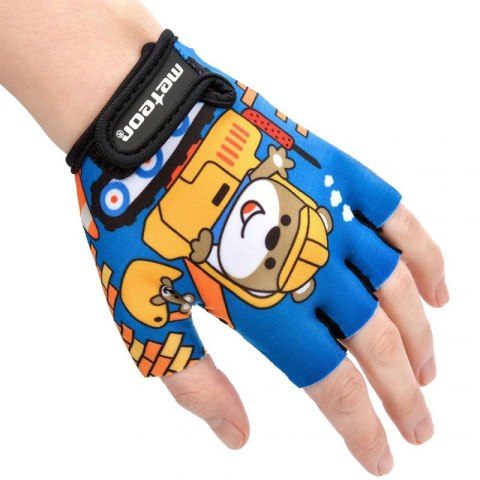 Rękawiczki rowerowe Meteor Teddy Builder Junior 26184-26185-26186 XS Rękawiczki rowerowe Meteor Teddy Builder Junior 26184-26185-26186 XS