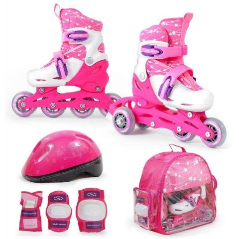 Zestaw SMJ Sport Combo Pink LED: 2w1 wrotko-rolki HS-TNK-000009549 26-29 Zestaw SMJ Sport Combo Pink LED: 2w1 wrotko-rolki HS-TNK-000009549 26-29