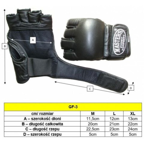 Rękawice do MMA Masters GF-3 M 0127-02M niebieski+XL Rękawice do MMA Masters GF-3 M 0127-02M niebieski+XL