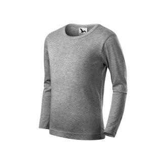 Koszulka Malfini Fit-T LS Jr MLI-12112 ciemnoszary melanż 134 cm/8 lat