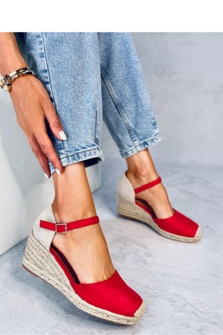 Espadryle na koturnie PLATTEN RED - Inello