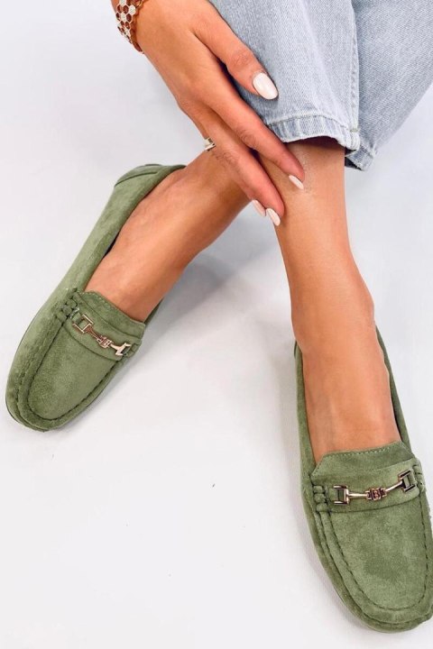 Mokasyny damskie zamszowe SOURD L.GREEN - Inello Mokasyny damskie zamszowe SOURD L.GREEN - Inello