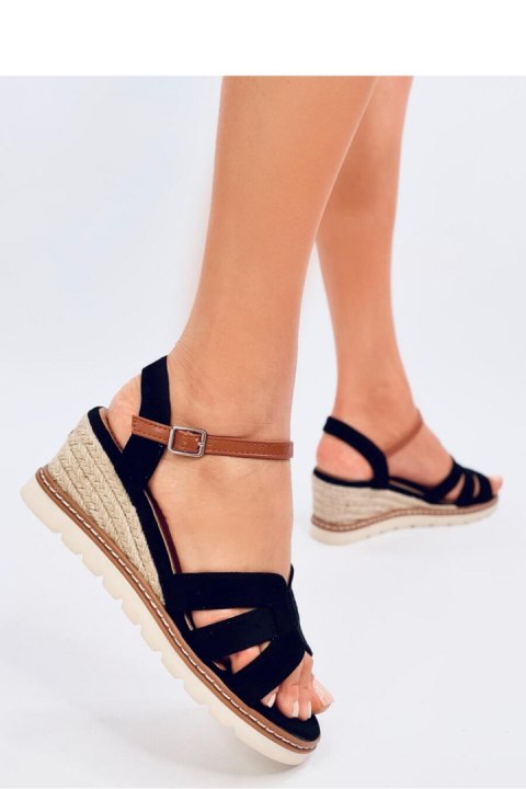 Sandałki espadryle na koturnie ROSCO BLACK - Inello Sandałki espadryle na koturnie ROSCO BLACK - Inello