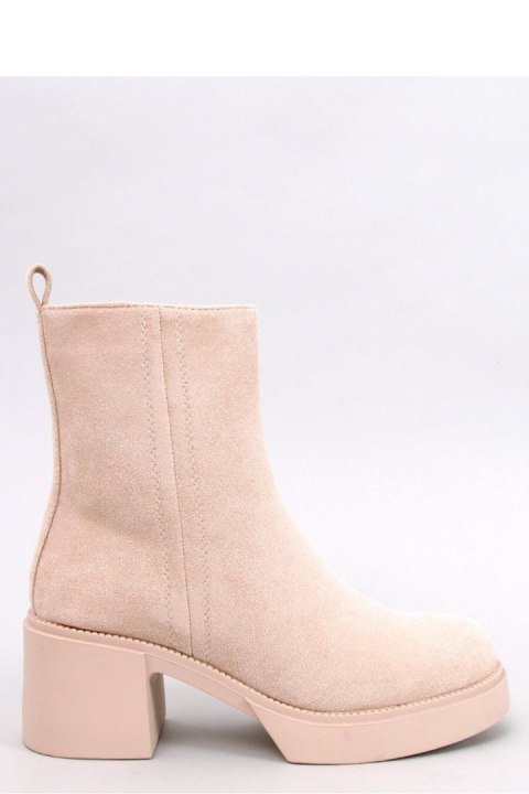 Botki na stabilnym obcasie RUFFIN BEIGE - Inello Botki na stabilnym obcasie RUFFIN BEIGE - Inello