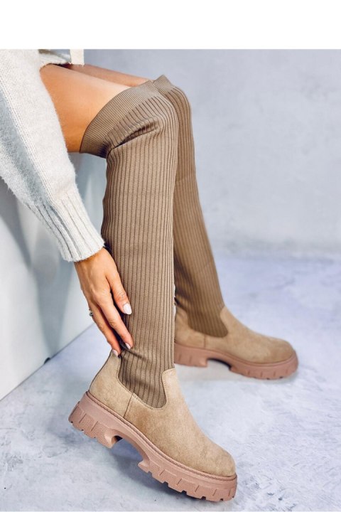 Oficerki muszkieterki skarpetkowe TROTTER KHAKI - Inello Oficerki muszkieterki skarpetkowe TROTTER KHAKI - Inello