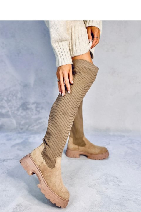 Oficerki muszkieterki skarpetkowe TROTTER KHAKI - Inello Oficerki muszkieterki skarpetkowe TROTTER KHAKI - Inello