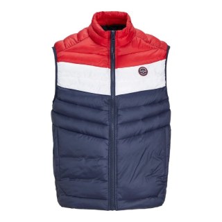 Kamizelka bezrękawnik Jack&Jones Jjespring Bodywarmer Collar Noos M 12258457NavyBlazerWHITE/TRUEREDBLOC L