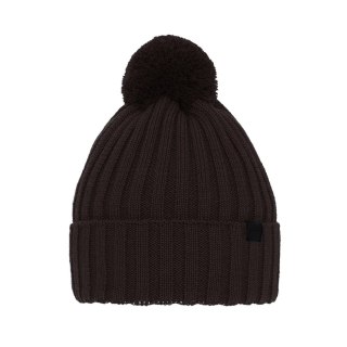Czapka zimowa męska, brązowa, z wełną merino Korynt