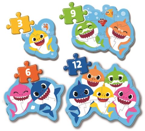 Clementoni Puzzle 3-6-9-12 Moje Pierwsze Puzzle Baby Shark 20828