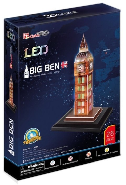 Puzzle 3D LED Zegar Big Ben 20501 DANTE p12 cena za 1szt.