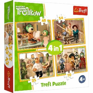 Puzzle 4w1 Przygotowania do balu Rodzina Treflików 34318 Trefl