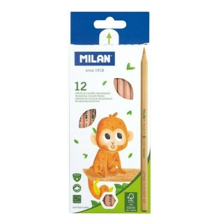 Kredki ołówkowe sześciokątne natural 12 kolorów 07221212FSC MILAN