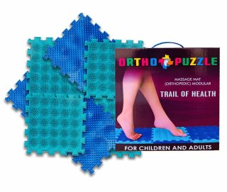 PROMO Polesie 97569 Mata do masażu 8el. ortopedyczna modułowa ORTHO PUZZLE Jeżyki