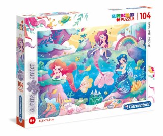 Clementoni Puzzle 104el z brokatem Syrenki. Podwodny świat. Under the sea 20149