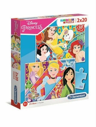 Clementoni Puzzle 2x20el Princess Księżniczki 24766