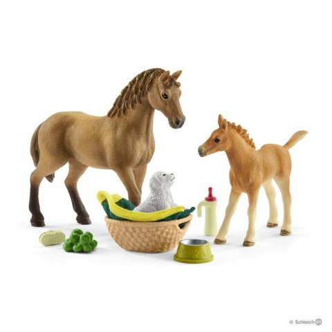 Schleich 42432 Zestaw pielęgnacyjny Quarter koń + źrebię