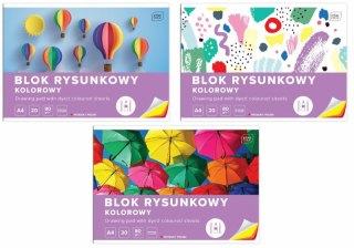 Blok rysunkowy A4 20k 80g kolor p10 INTERDRUK mix cena za 1 szt