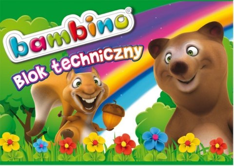 Blok techniczny A4 10k Bambino ST MAJEWSKI p10, mix cena za 1 szt