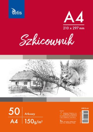 Szkicownik A4 150g 50ark TETIS