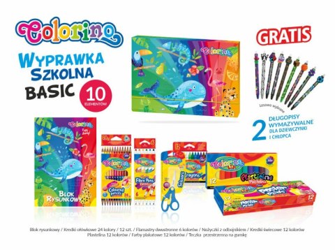 Wyprawka szkolna BASIC 10 elementów Colorino Kids 89212