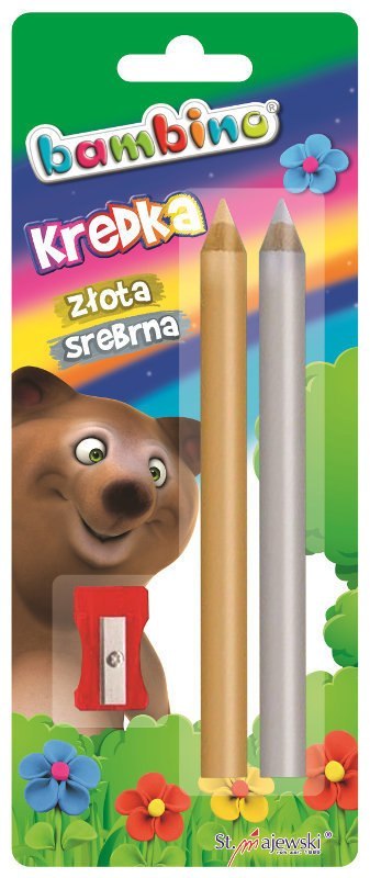 Zestaw 2 kredek Bambino złota i srebrna blister MAJEWSKI