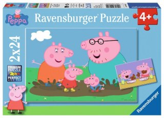 PROMO Puzzle 2x24el Peppa - Zabawa w błocie 090822 RAVENSBURGER